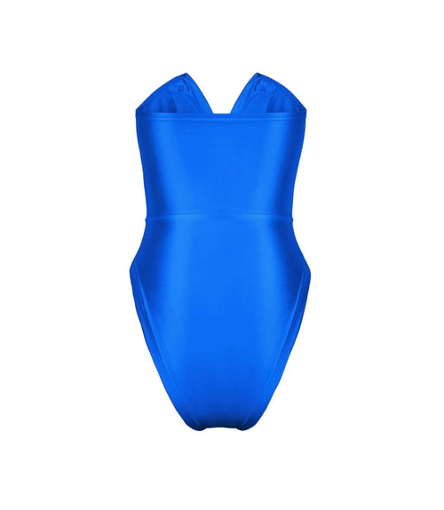 Body bleu sexy bustier Décolleté plongeant Coupe sculptante